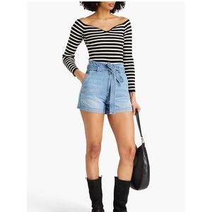 Ba&sh Striped ribbed-knit sweater